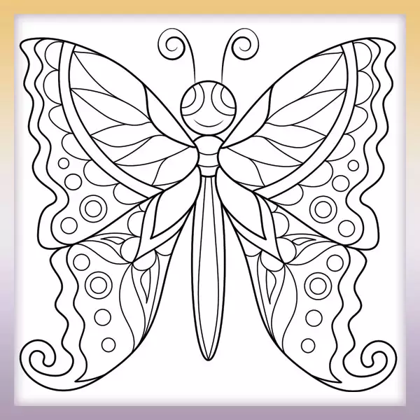 Schmetterling - Mandala - Online-Malvorlagen für Kinder