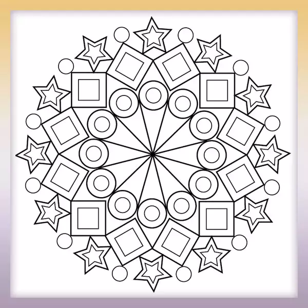 Geometrische Mandala - Online-Malvorlagen für Kinder