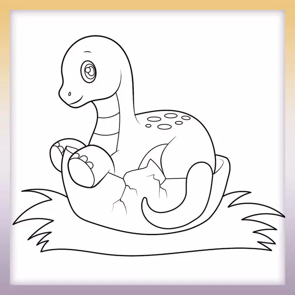 Dinosaurier - Baby Diplodocus - Online-Malvorlagen für Kinder