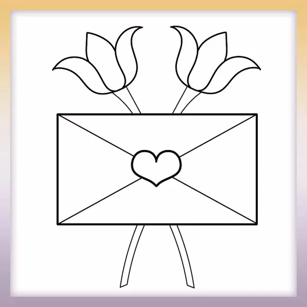 Liebesbrief - Online-Malvorlagen für Kinder