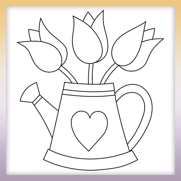 Krug mit Tulpen | Online-Malvorlagen für Kinder