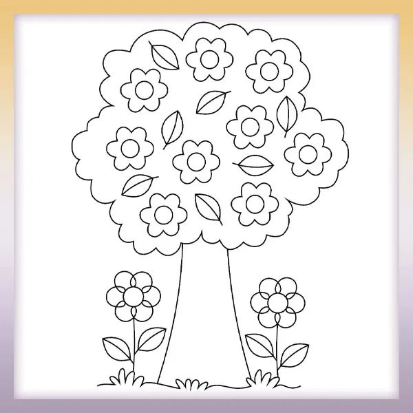 Blütenbaum | Online-Malvorlagen für Kinder