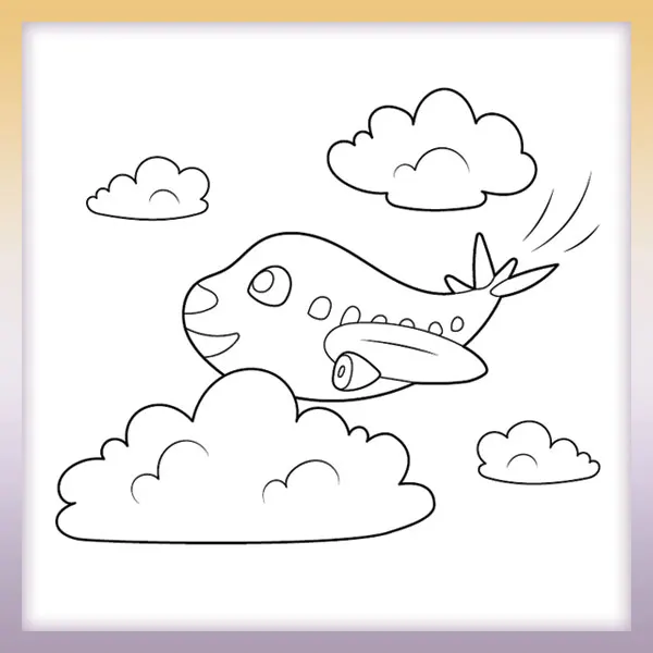 Glückliches Flugzeug | Online-Malvorlagen für Kinder
