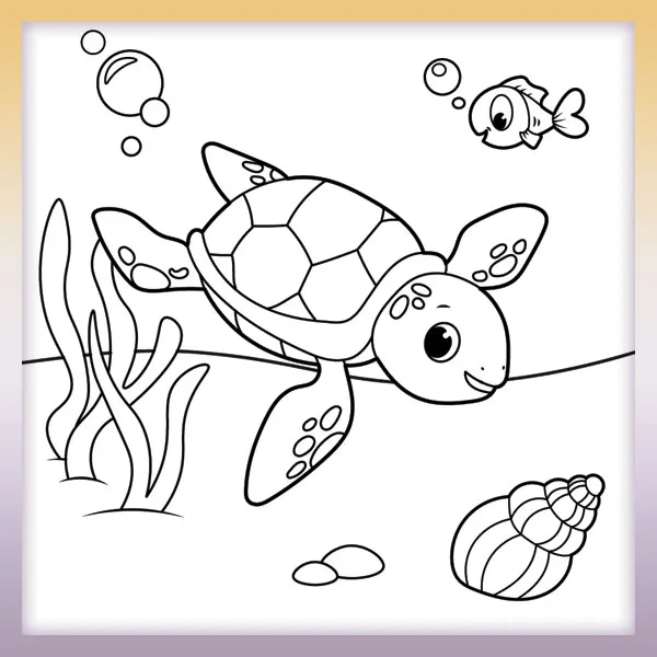 Meeresschildkröte | Online-Malvorlagen für Kinder