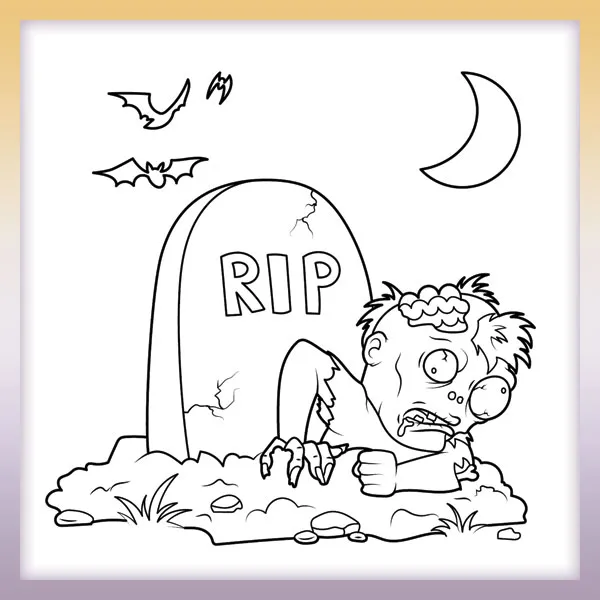 Halloween-Zombie | Online-Malvorlagen für Kinder