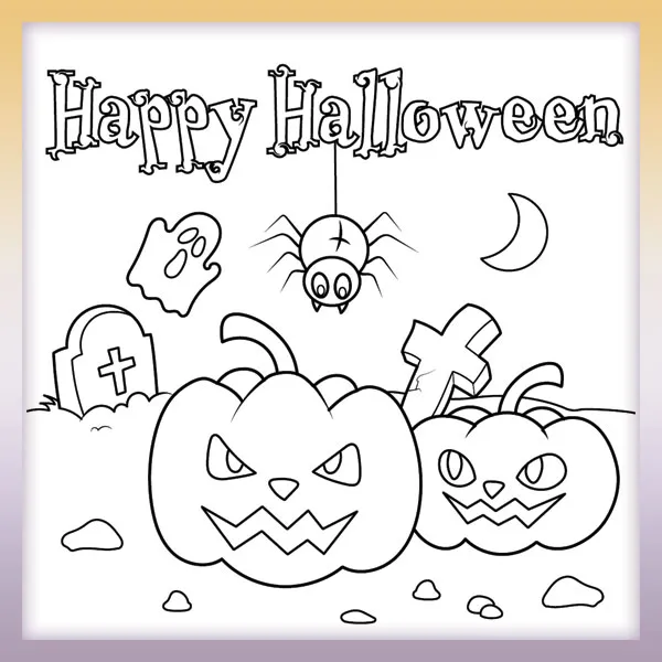 Fröhliches Halloween | Online-Malvorlagen für Kinder