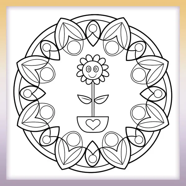 Sonnenblumen-Mandala | Online-Malvorlagen für Kinder