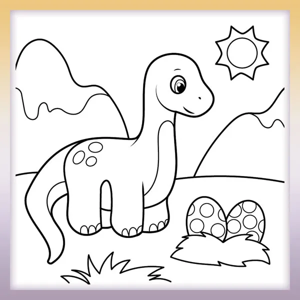 Dinosaurier und Eier | Online-Malvorlagen für Kinder
