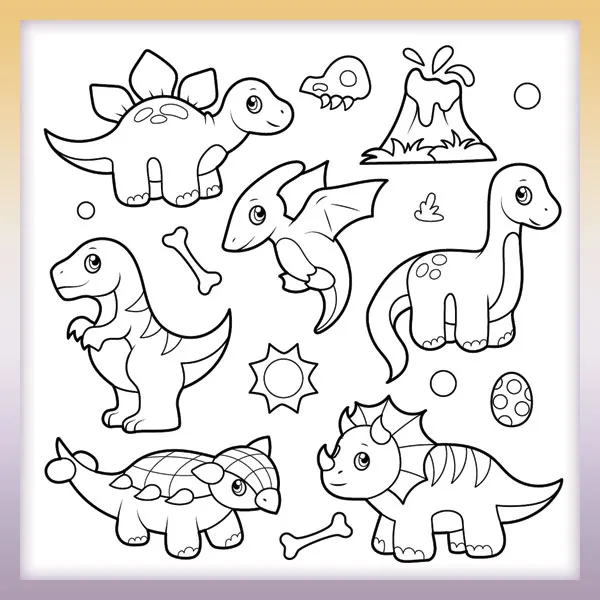 Dinosaurier-Sammlung | Online-Malvorlagen für Kinder
