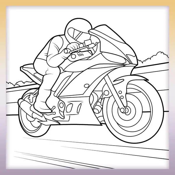 Motorradfahrer | Online-Malvorlagen für Kinder