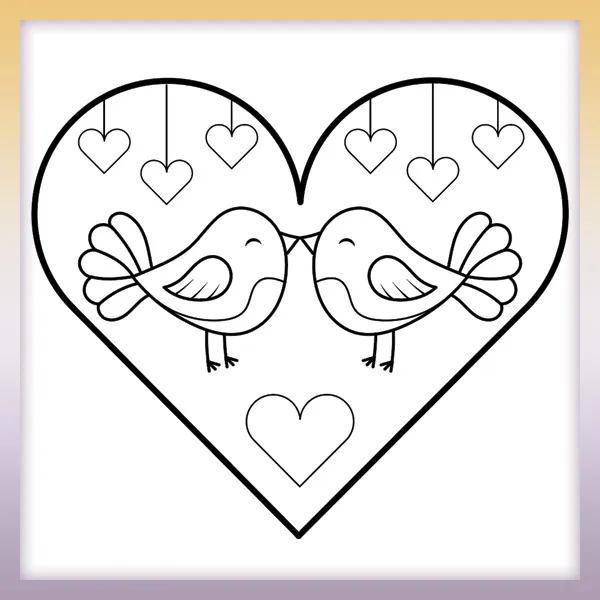Lovebirds | Online-Malvorlagen für Kinder