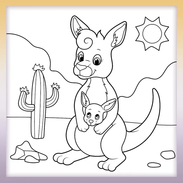 Känguru | Online-Malvorlagen für Kinder