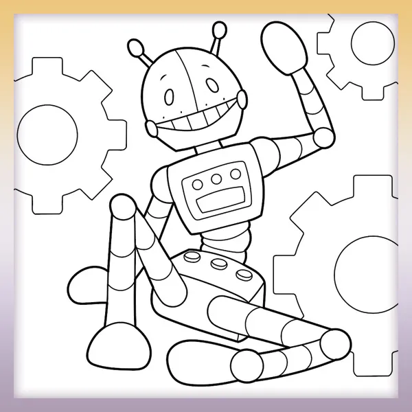 Winkender Roboter | Online-Malvorlagen für Kinder