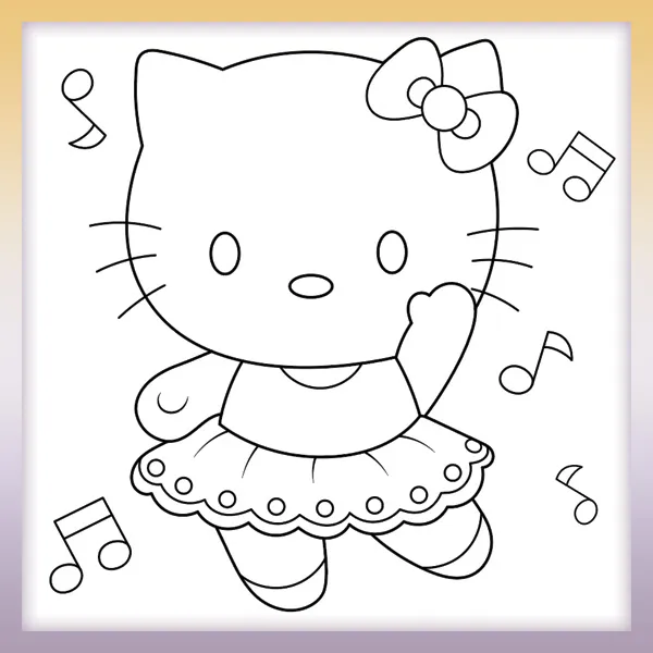 Hello Kitty Ballerina | Online-Malvorlagen für Kinder