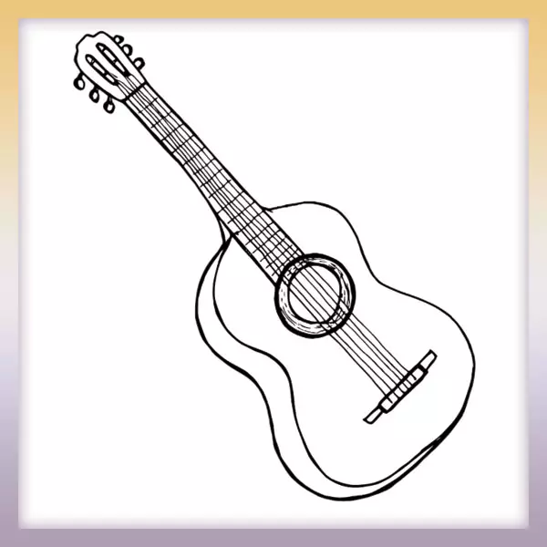 Akustische Gitarre - Online-Malvorlagen für Kinder