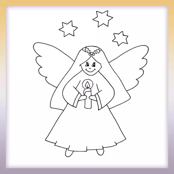 Engel mit einer Kerze - Online-Malvorlagen für Kinder
