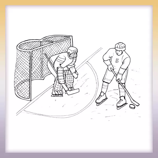 Hockeyspieler - Online-Malvorlagen für Kinder