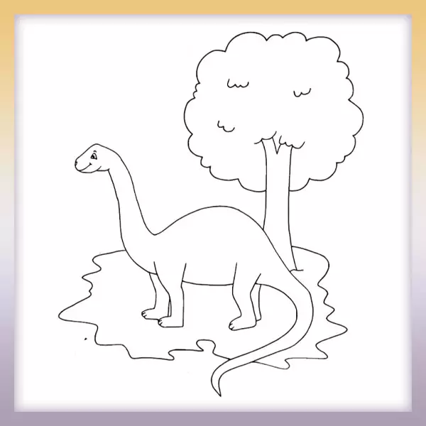 Dinosaurier am Baum - Online-Malvorlagen für Kinder