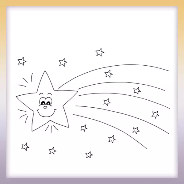 Komet mit Sternen - Online-Malvorlagen für Kinder