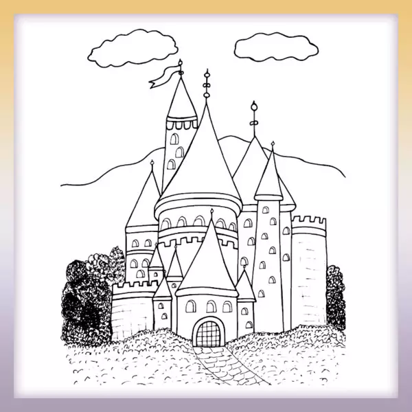 Königliches Schloss - Online-Malvorlagen für Kinder