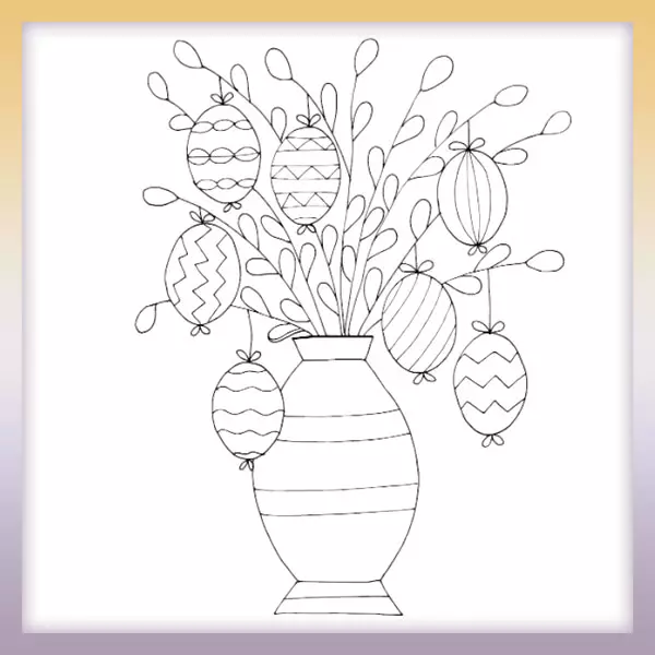Ostereier in einer Vase - Online-Malvorlagen für Kinder