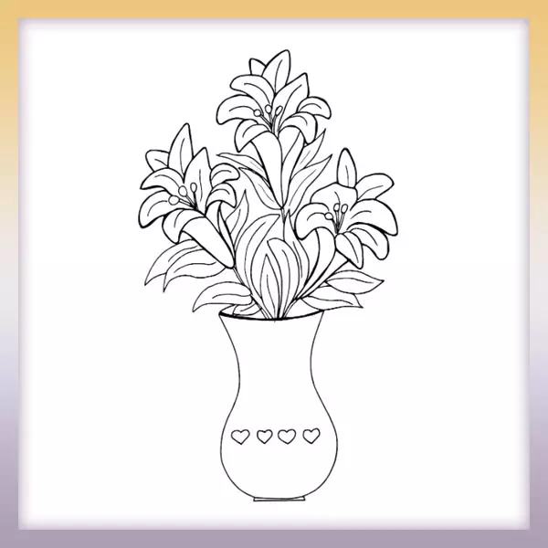 Blumen in einer Vase - Online-Malvorlagen für Kinder