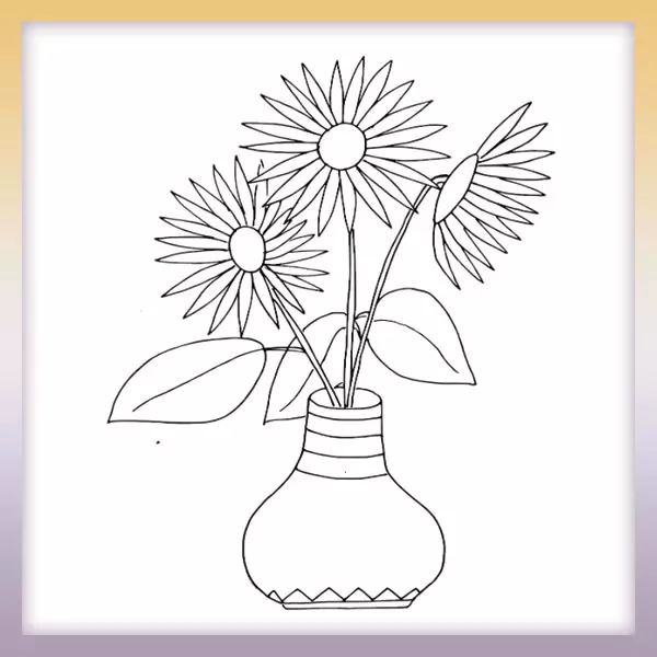 Blumen in einer Vase - Online-Malvorlagen für Kinder