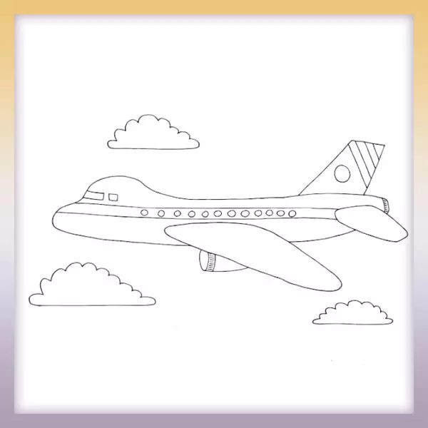 Verkehrsflugzeug - Online-Malvorlagen für Kinder