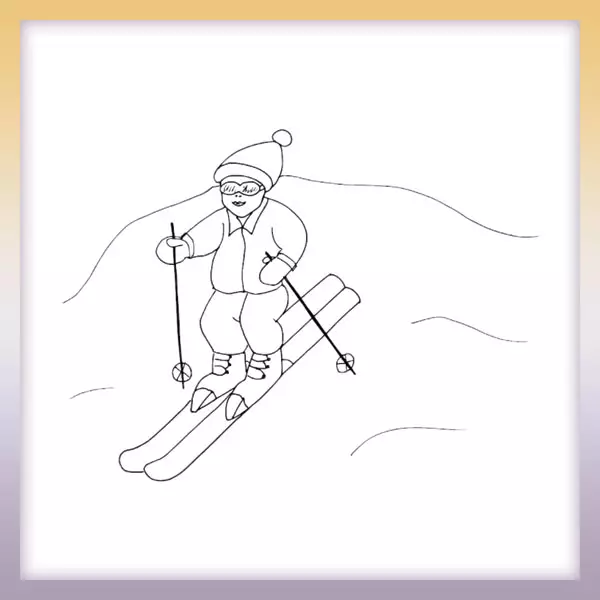 Skifahrer - Online-Malvorlagen für Kinder