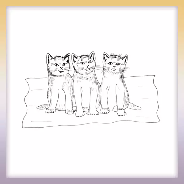 Kätzchen auf einer Decke - Online-Malvorlagen für Kinder