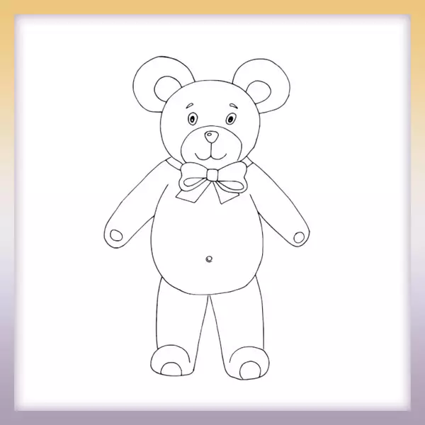 Teddybär mit Schleife - Online-Malvorlagen für Kinder