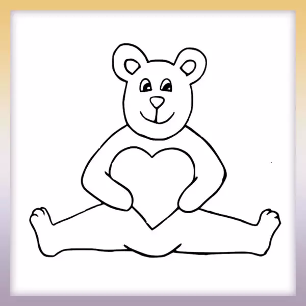Teddybär mit Herz - Online-Malvorlagen für Kinder
