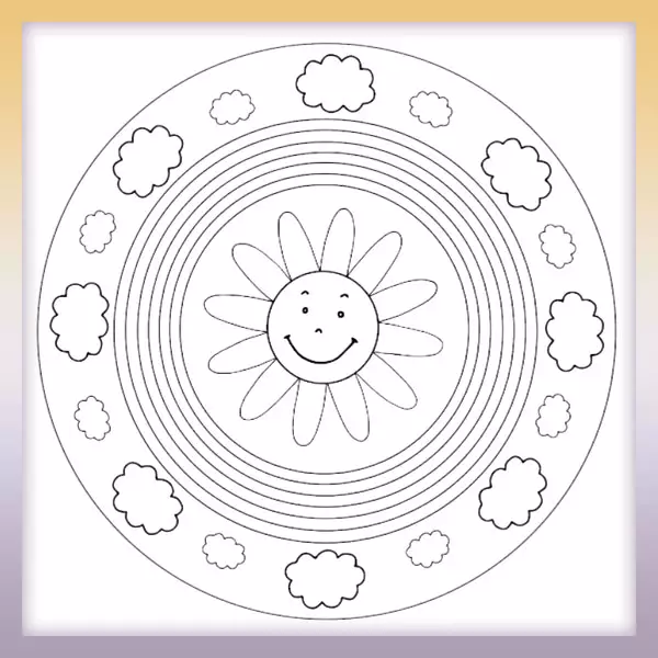 Mandala - ein Regenbogen - Online-Malvorlagen für Kinder
