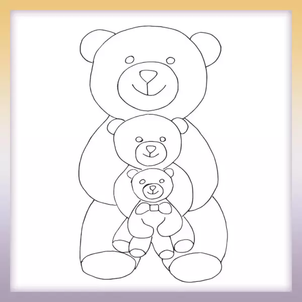 Bärenfamilie - Online-Malvorlagen für Kinder