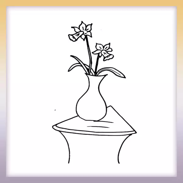 Narzisse in einer Vase - Online-Malvorlagen für Kinder