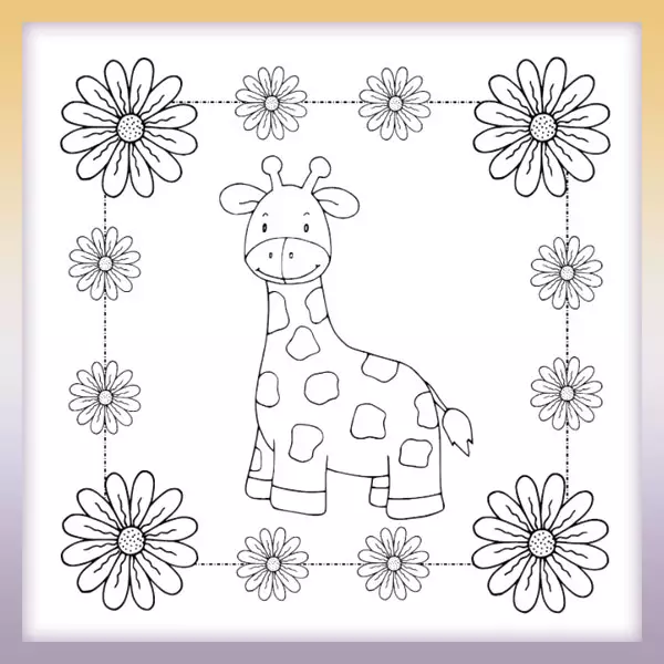 Giraffe im Bild - Online-Malvorlagen für Kinder