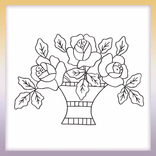 Rosen in einer Vase - Online-Malvorlagen für Kinder