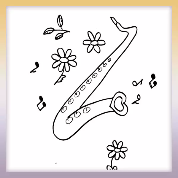Saxophon - Online-Malvorlagen für Kinder