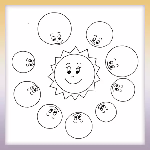 Sonnensystem - Online-Malvorlagen für Kinder