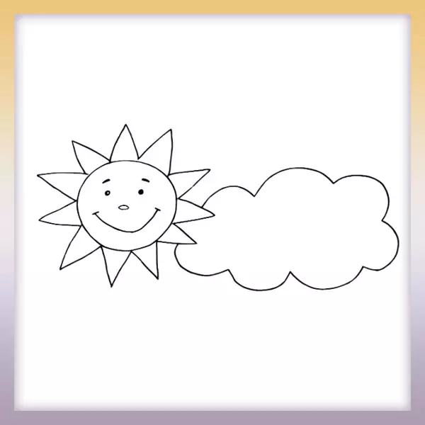 Sonne und Wolke - Online-Malvorlagen für Kinder