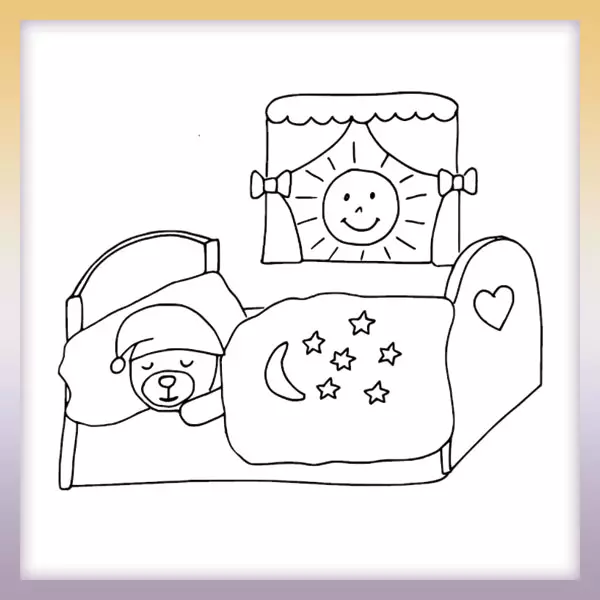 Spinnende Teddybär - Online-Malvorlagen für Kinder