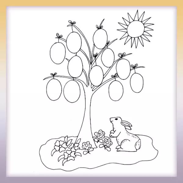 Baum mit Eiern - Online-Malvorlagen für Kinder