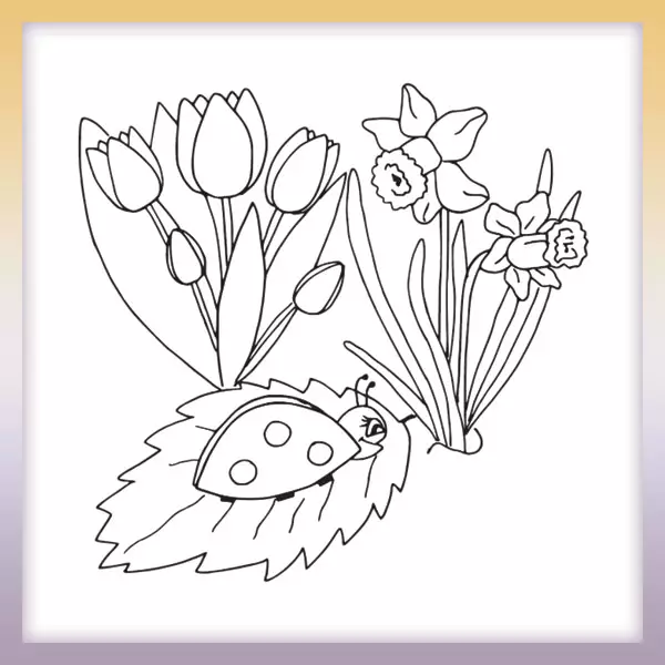 Tulpen und Narzissen - Online-Malvorlagen für Kinder