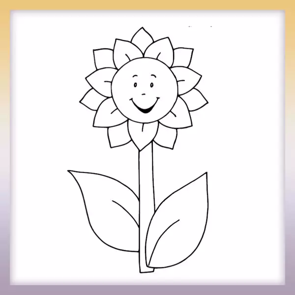 Lächelnde Blume - Online-Malvorlagen für Kinder