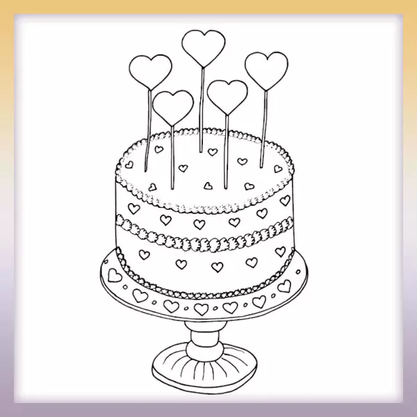 Valentinstag Kuchen - Online-Malvorlagen für Kinder