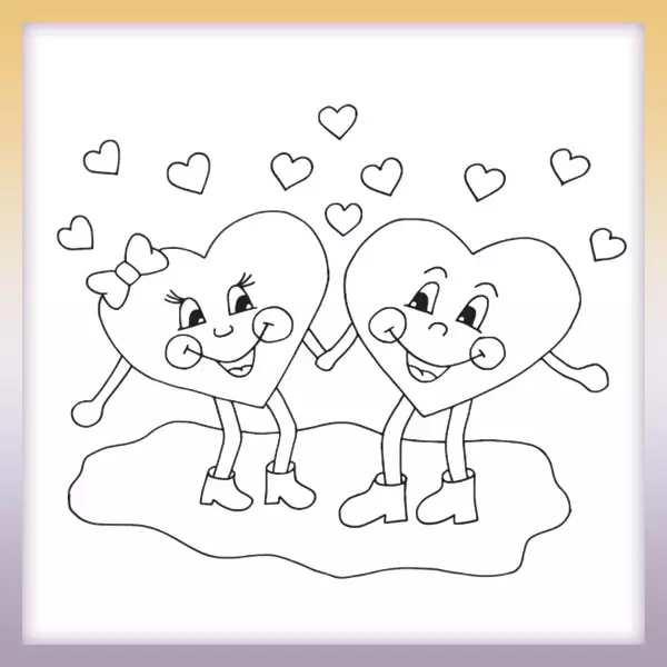 Valentinstag Herzen - Online-Malvorlagen für Kinder