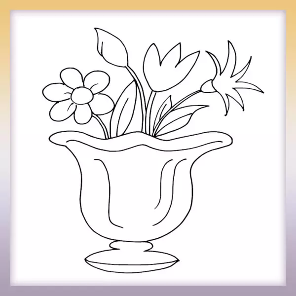 Vase mit Blumen - Online-Malvorlagen für Kinder