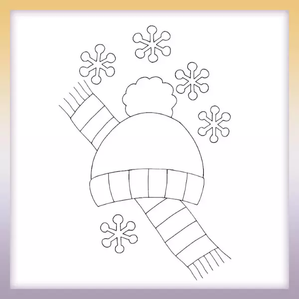 Wintermütze und Schal - Online-Malvorlagen für Kinder